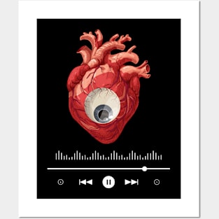 I heart Music (dark background) Posters and Art